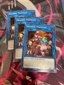 YUGIOH - AKASHIC MAGICIAN X3 - SUPER RARE - SHVA - 1ST ED - NM - Image 1