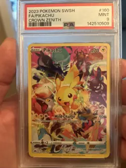 Pokemon TCG Pikachu Crown Zenith Holo Card 160/159 Mint 9 Secret Rare - Image 1