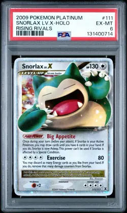 PSA 6 SNORLAX LV.X 111/111 | Rising Rivals D&P Holo Graded Pokemon Card - Image 1