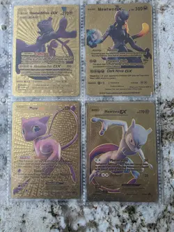 Pokemon Gold Foil Mewtwo Cards 6 Pcs - Image 1