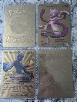 Pokemon Gold Foil Mewtwo Cards 6 Pcs - Image 2