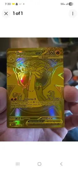 Pokemon TCG Mega Evolution Phantasmal Flames Mega Charizard x EX Gold Card - Image 3