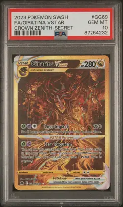 Pokemon Card Giratina Vstar Gg69/gg70 Secret PSA 10 Sword Shield Crown Zenith - Image 1