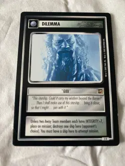 Star Trek CCG 1E TMP "GOD" Rare Card NEVER PLAYED - Image 1