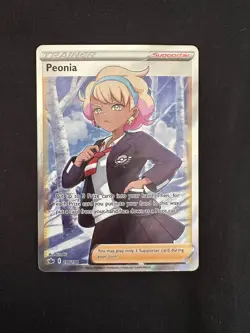 Pokemon TCG Peonia S & S Chilling Reign Holo Full Art Ultra Rare Card 196/198 - Image 1