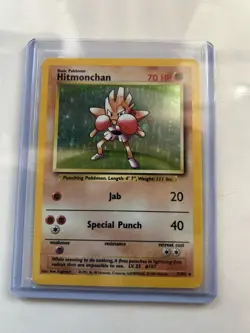 Hitmonchan 1999 Base Set 7/102 Holo Pokemon Card rare - Image 1