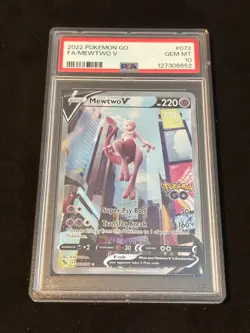PSA 10 Mewtwo Alt Art Pokemon Go 072/078 Pokemon Graded Card Sword and Shield - Image 1