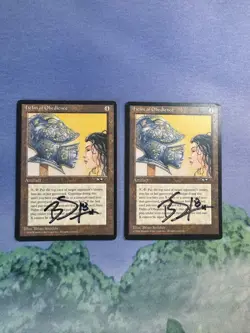 Magic MTG 2x Helm of Obedience Alliances MP SIGNED Brian Snoddy - Image 1