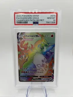 PSA 10 GEM MINT Pokemon Charizard VMAX Champion’s Path Secret Rare 074/073 - Image 1