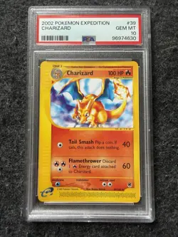 Pokemon 2002 Expedition Charizard #39/165 Rare TCG Card PSA 10 Gem Mint - Image 1