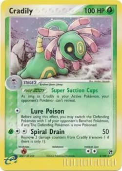 1x Cradily - 3/100 - Holo Rare Lightly Played Pokemon EX - Sandstorm - Image 1