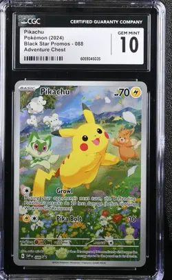 Pikachu 088 Adventure Chest Black Star Promos Pokemon CGC 10 Gem Mint - Image 1