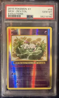 2016 Pokemon XY Evolutions Mew Reverse Foil #53 PSA 10 GEM MINT - Image 2