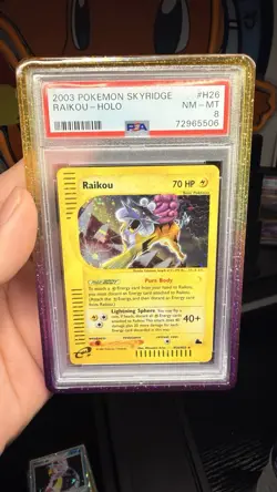 2003 POKEMON SKYRIDGE #H26 RAIKOU-HOLO PSA 8 - Image 1