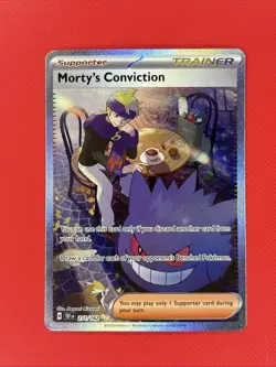 Pokemon Morty's Conviction Full Art Trainer Holo 211/162 SV05 Temporal Forces - Image 1