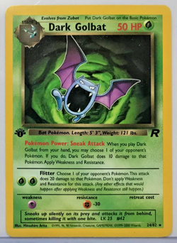 Pokemon Team Rocket 1st Dark Golbat 24/82 Non Holo Rare NMM Unplayed WOTC 2000 - Image 1