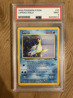 Lapras 10/62 Holo PSA 9 Pokemon Fossil 1999 Mint #10 WOTC - Image 1