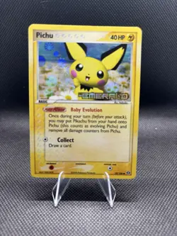 Pokemon Pichu 59/106 EX Emerald Rare Holo 40HP Lightning Basic STAMPED - Image 1