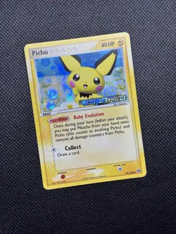 Pokemon Pichu 59/106 EX Emerald Rare Holo 40HP Lightning Basic STAMPED - Image 2