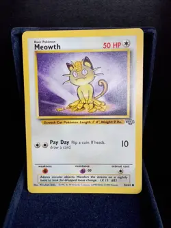 Pokemon TCG Meowth 56/64 Jungle English Vintage 1999 - Image 1