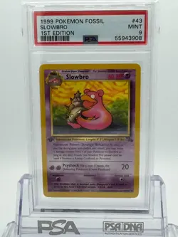 1999 POKEMON FOSSIL 1ST EDITION SLOWBRO #43/62 PSA 9 MINT! - Image 1