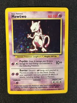Pokemon TCG Mewtwo 10/102 Base Set 4th Print 1999-2000 Holo Vintage WOTC LP - Image 1