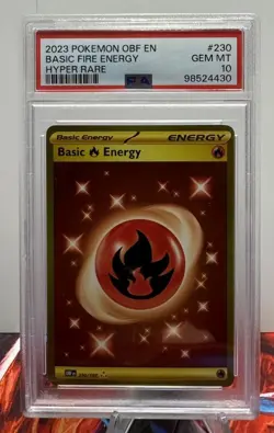 2023 Pokemon Obsidian Flames Basic Fire Energy #230 Hyper Rare PSA 10 GEM MT - Image 1
