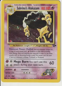 Pokemon Card Alakazam Holo Rare TCG Gym Challenge Card 16/132 Sabrina's Alakazam - Image 1