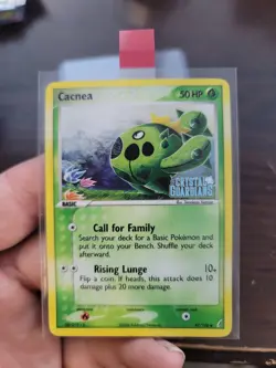 POKEMON CACNEA 47/100 COMMON HOLOFOIL EX CRYSTAL GUARDIANS STAMPED LP CARD - Image 3