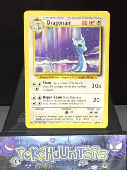 Pokemon Card Dragonair 18/102 Base Set Non Holo Rare WOTC Played - Image 1