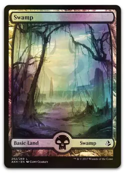 Swamp (252) - Full Art #252 (Foil) (NM) Amonkhet AKH Magic MTG - Image 1