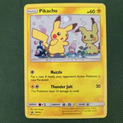 ECLIPSE DOUBLE WHOLE SWIRL 🌀💫 Pikachu SM162 Sun Cosmos Holo Promo Pokemon Card - Image 3
