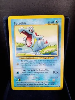 Pokemon TCG 81/111 Totodile Neo Genesis English 2000 NM - Image 1