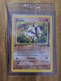 Mankey 1st Edition NEAR MINT - 55/64 Jungle Set - Pokemon TCG 1999 WOTC Vintage - Image 1