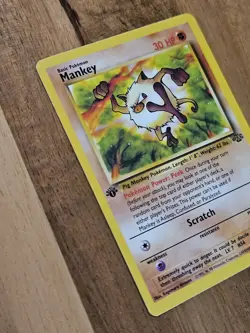 Mankey 1st Edition NEAR MINT - 55/64 Jungle Set - Pokemon TCG 1999 WOTC Vintage - Image 3