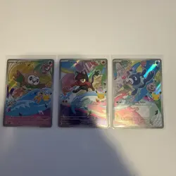 Pokemon First Partner Illustration Collection | Gen 7 Starters Set Of 3 - Image 1