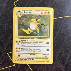 Raichu 14/102 1999 WOTC Pokemon: Base Set Holo Rare Vintage Card - Image 1