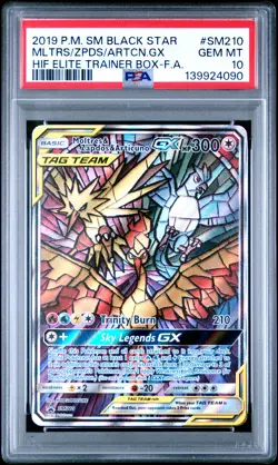 2019 MOLTRES & ZAPDOS & ARTICUNO GX SM210 HIDDEN FATES ETB POKEMON PSA 10 - Image 1
