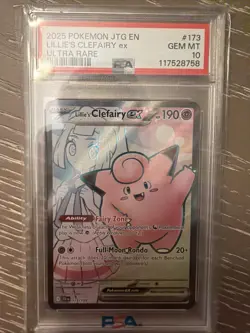 Pokemon Lillie's Clefairy ex 173/159 Sv09: Journey Together Holo PSA 10 - Image 1