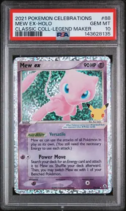 2021 Pokemon Celebrations 88/92 MEW EX-HOLO CLASSIC COLLECTION PSA 10 - Image 1