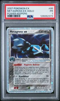 PSA 1 Metagross EX 95/108 2007 Power Keepers Holo Foil Rare Pokemon PR - Image 1