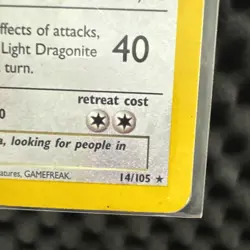 Pokemon TCG Light Dragonite 14/105 Neo Destiny Check Photos USED - Image 4