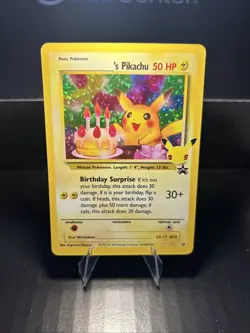 Birthday Pikachu 24 Celebrations NM 25th Anniversary Black Star Promo Pokemon - Image 1