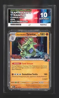 Pokemon Team Rocket’s Tyranitar Staff Prerelease Promo 096/182 ACE 10 (Not PSA) - Image 1