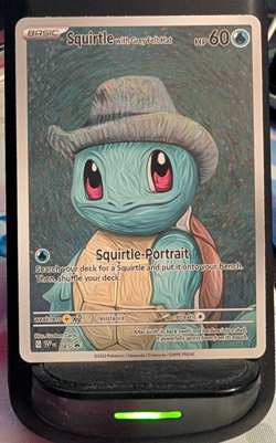 Squirtle with Grey Felt Hat Pokemon x Van Gogh Black Star Promo ACG Art Card NM - Image 1