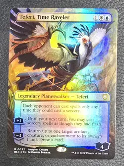 MTG Teferi, Time Raveler (Borderless) Commander: Bloomburrow Foil Rare NM - Image 1