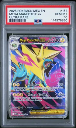 2025 POKEMON MEG EN-MEGA EVOLUTION ULTRA RARE #158 MEGA MANECTRIC EX PSA 10 - Image 1