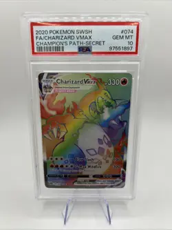 PSA 10 GEM MINT Pokemon Charizard VMAX Champion’s Path Secret Rare 074/073 - Image 1