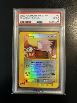 2002 Pokemon Expedition - Chansey 72/165 Reverse Holo PSA 4 E Reader - Image 1