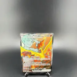 2025 Pokemon Team Rocket's Moltres EX Holo (Destined Rivals Stamp) 208/182 - Image 1